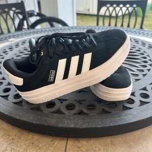 Adidas Women's Black and White VL Court Bold Platform